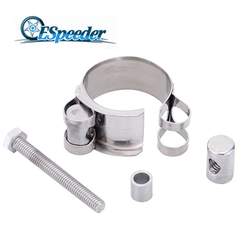 

SPEEDWOW Universal Exhaust Banjo Clamp Clip Butt Joint Exhaust Silver Car Part For Slip-on Type Motorcycle Muffler Silencer
