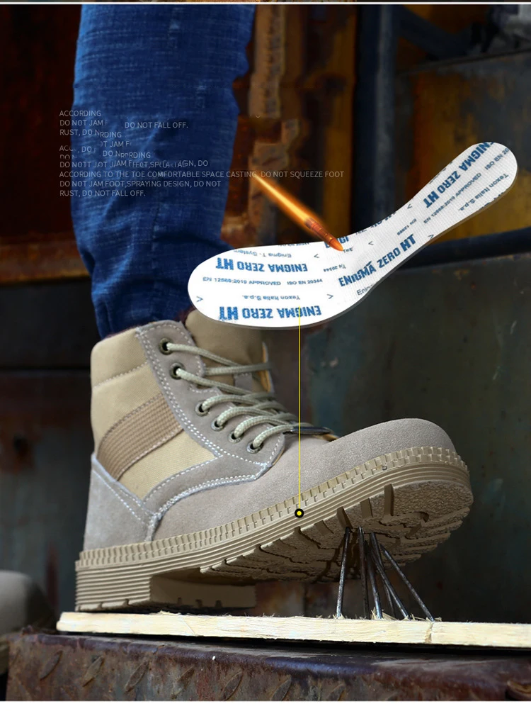 Men's High Top Winter Boots Steel Toe Anti Smash Protective Work Shoes Boots Men Puncture Proof Safety Shoes Fast Shipping