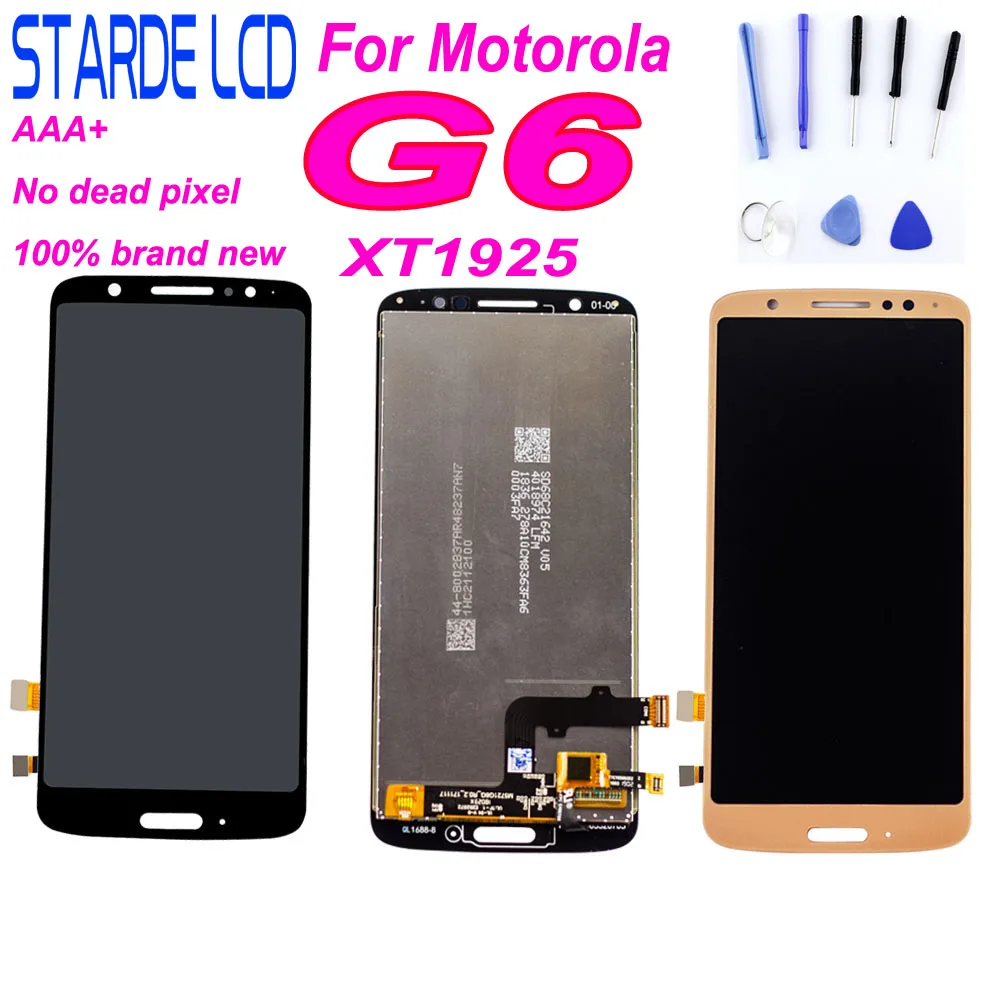 

5.7" LCD for Motorola G6 LCD Display Touch Screen Digitizer Assembly For Moto G6 XT1925 Lcds Replace with Frame Parts+Tools