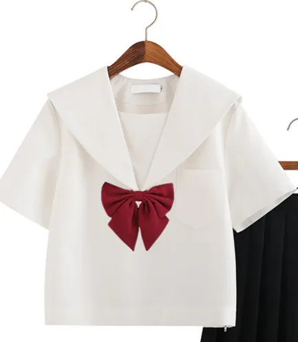 Shirt 2 Школьные платья Jk Униформа милый костюм моряка колледж форма для средней школы Платье Аниме форма костюмы плиссированная юбка с галстуком-бабочкой - Цвет: Shirt 2