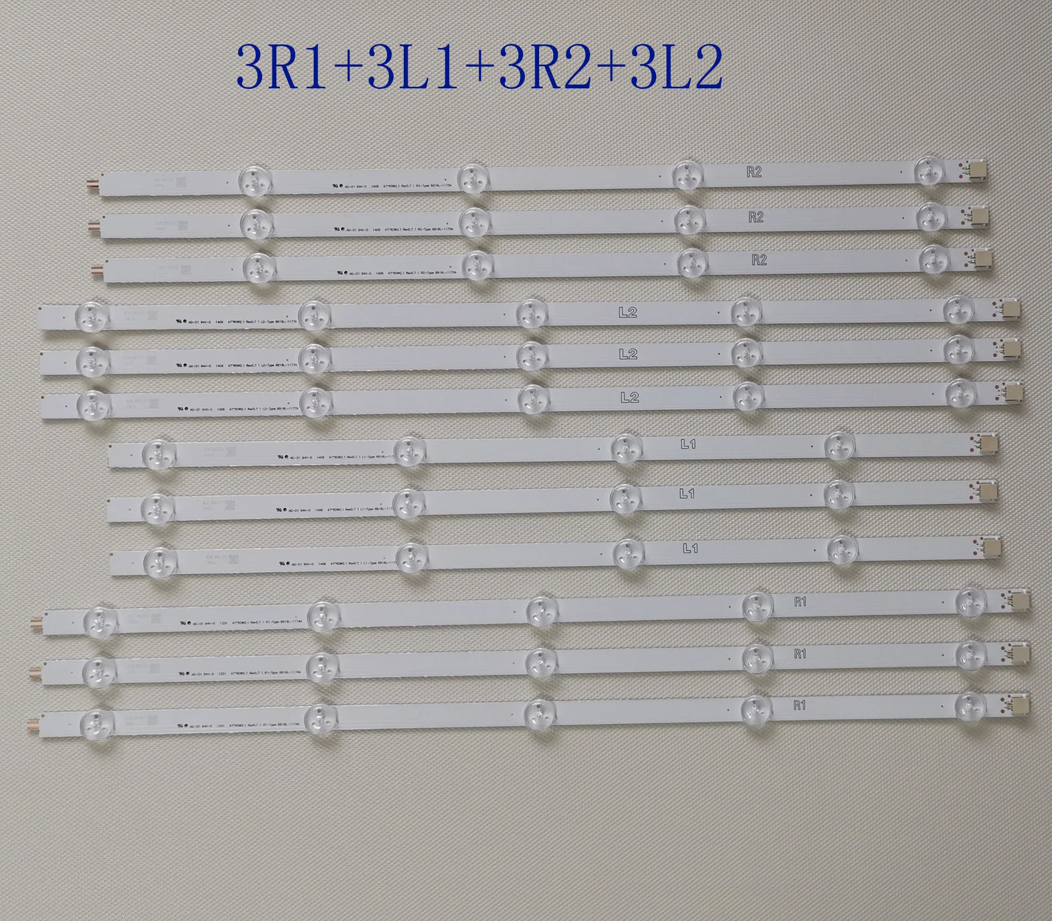 12 шт./компл. новая светодиодная лента для LG 47 дюймов 47LA6130 47LN5400 47LA6200 6916L 1174A 1175A 1176A