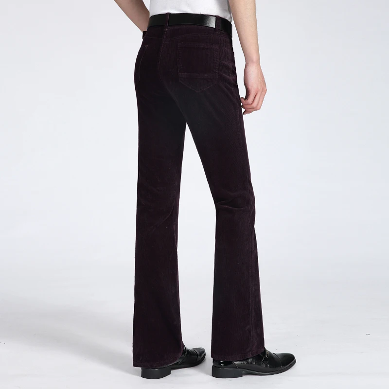 Цвет: фиолетовый черный хаки коричневый осень и зима толстые мужские повседневные брюки флисовые брюки мужские свободные вельветовые расклешенные брюки