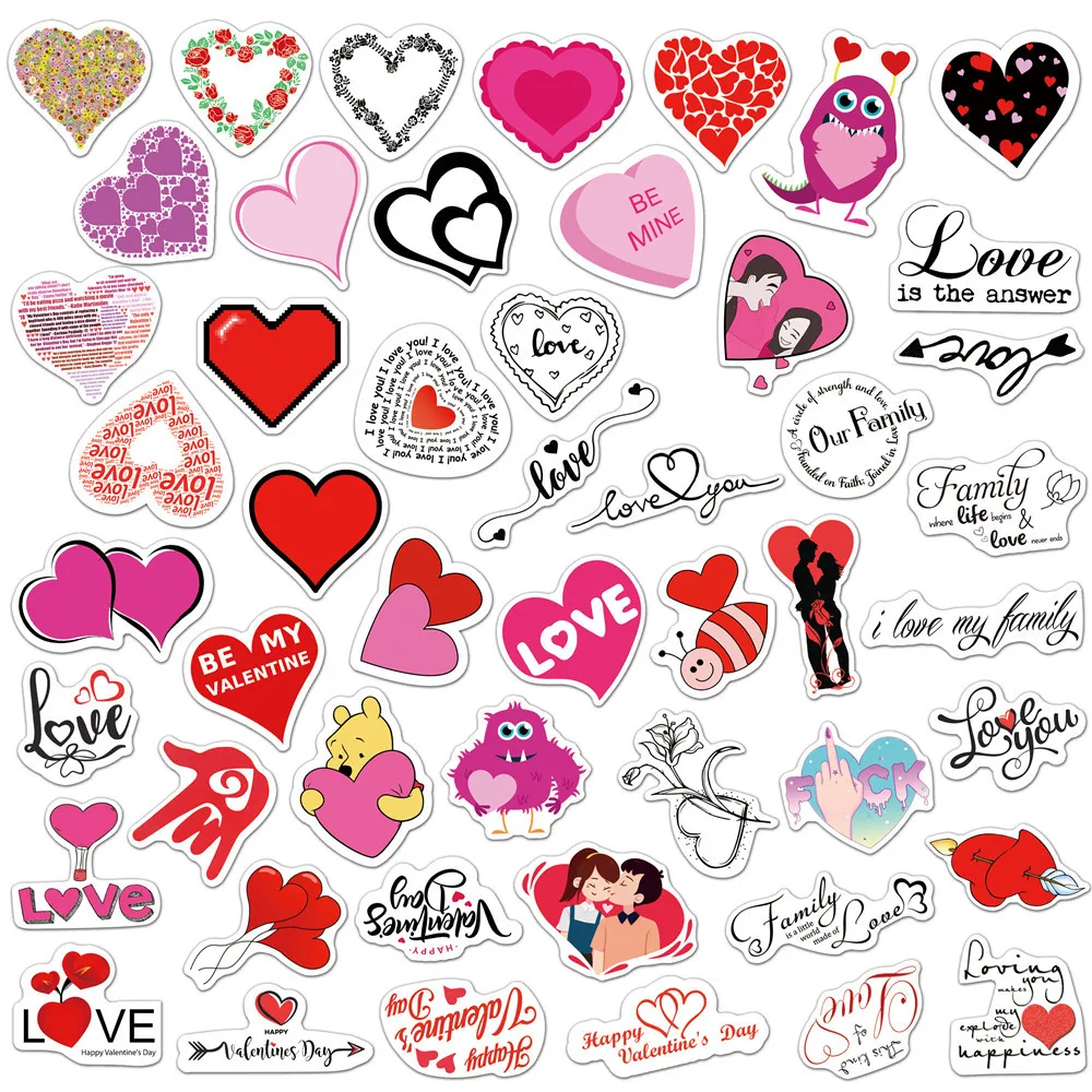 10/30/50PCS LOVE Love Graffiti Stickers Laptop Suitcase Waterproof Guitar Skateboard Decoration Stickers Toys Wholesale
