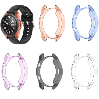 

Soft TPU Cover Case For Samsung Galaxy Watch3 45MM Protective Shell Transparent Accessory Screen Protector For Galaxy 3 41MM