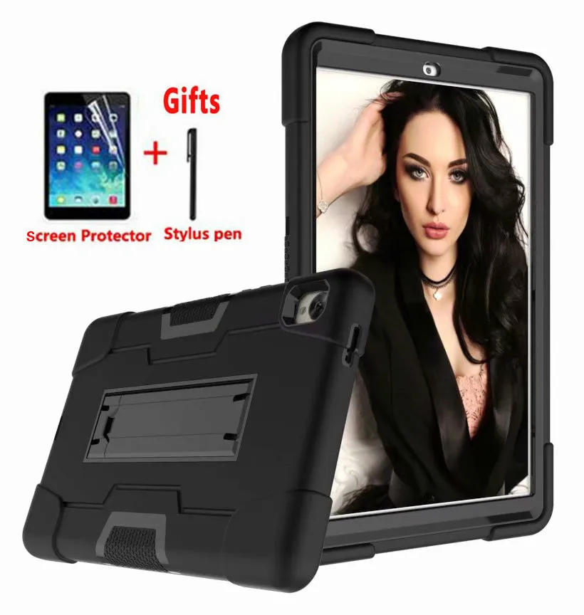 

For Huawei MediaPad M6 8.4 inch 2019 VRD-W09 VRD-AL09 case 3 layer protection PC Silicon Kickstand shockproof cover funda + Film