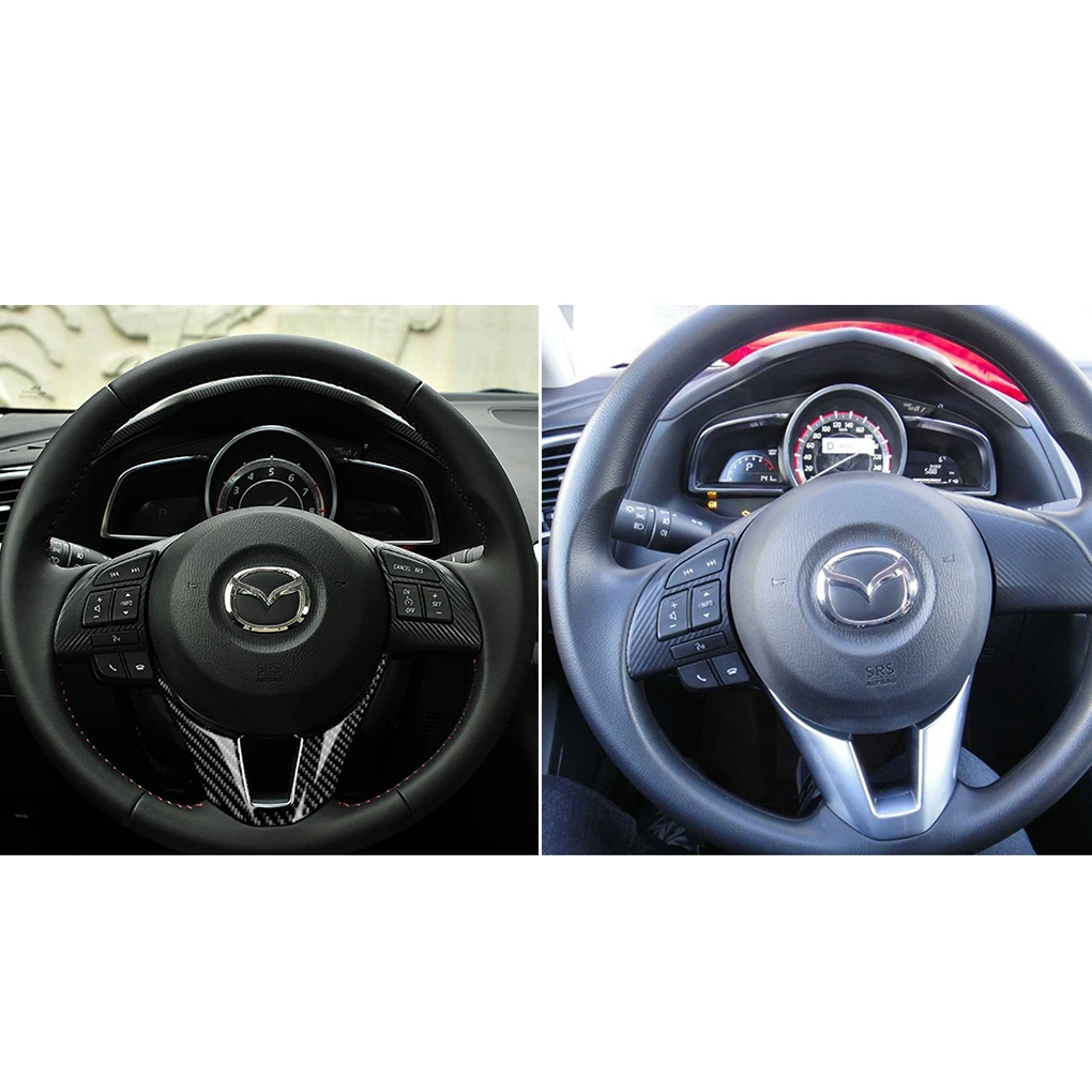 Замена для Mazda 3 Axela 2013- карбоновое волокно внутреннее рулевое колесо Нижняя отделка Нижняя крышка V форма наклейка