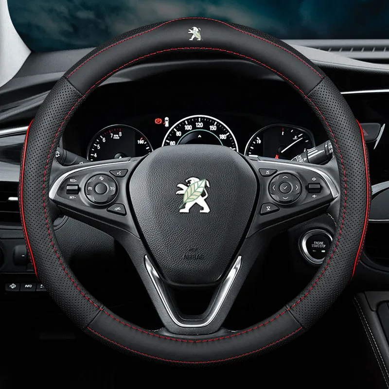 Чехол на руль из натуральной кожи для Peugeot 206 207 208 301 4008 5008 308 406 408 508 | Автомобили и
