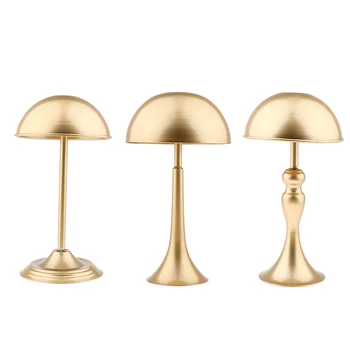 

3 Styles Vintage Design Golden Metal Hat Rack/Cap/Wig Holder Free Standing Display Stand