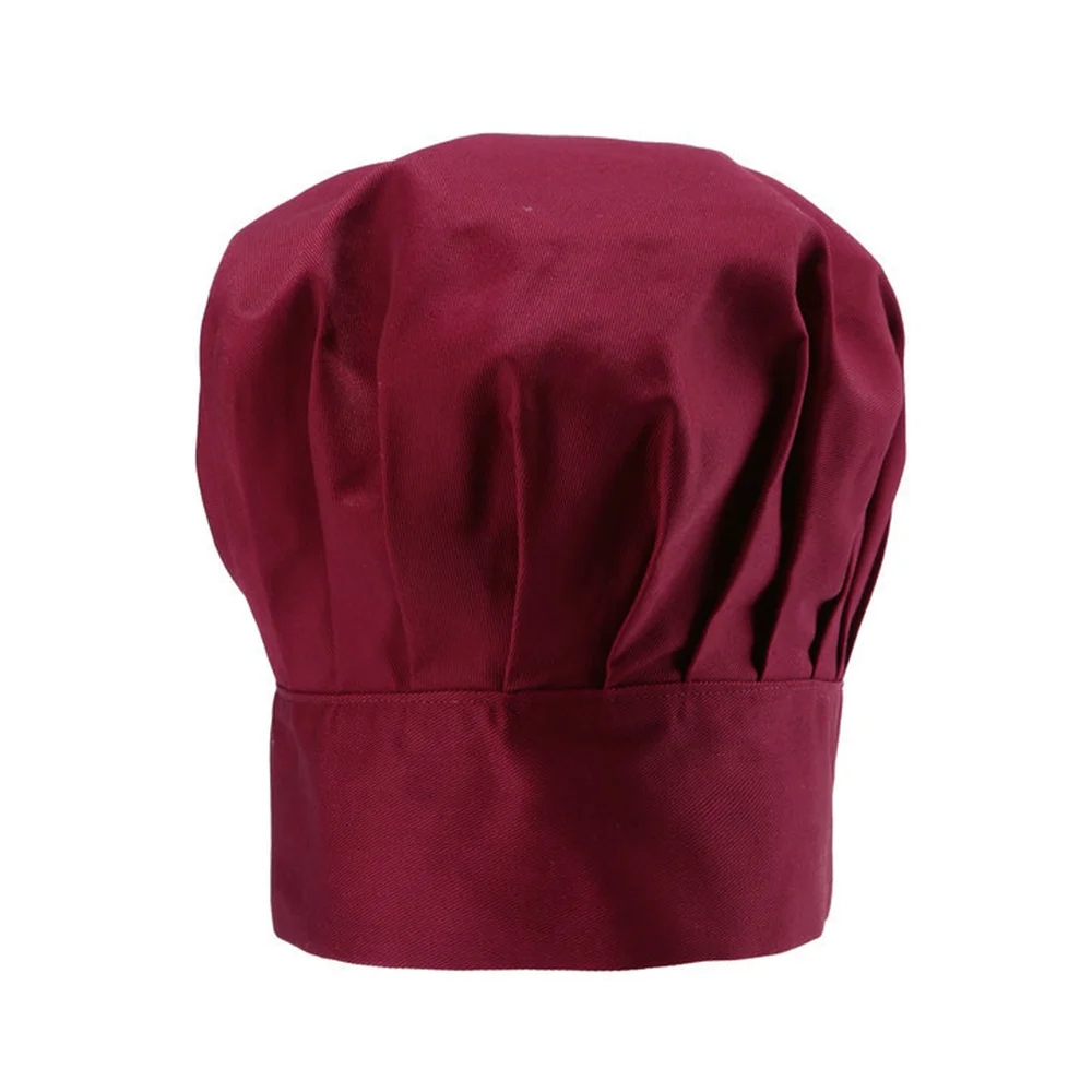 1PC Chef Hat Baker Kitchen Cook Restaurants Catering Elastic Cap Men Women Plain Cooker Hat elastic cap