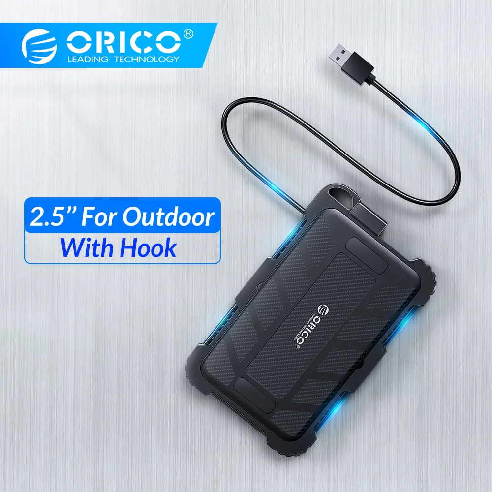 Offerte ORICO 2.5 Pollici USB3.0 HDD Caso di Protezione Triple Con Gancio Per Esterno Impermeabile Shockproof Antipolvere Box per Hard Disk Per HDD SSD
