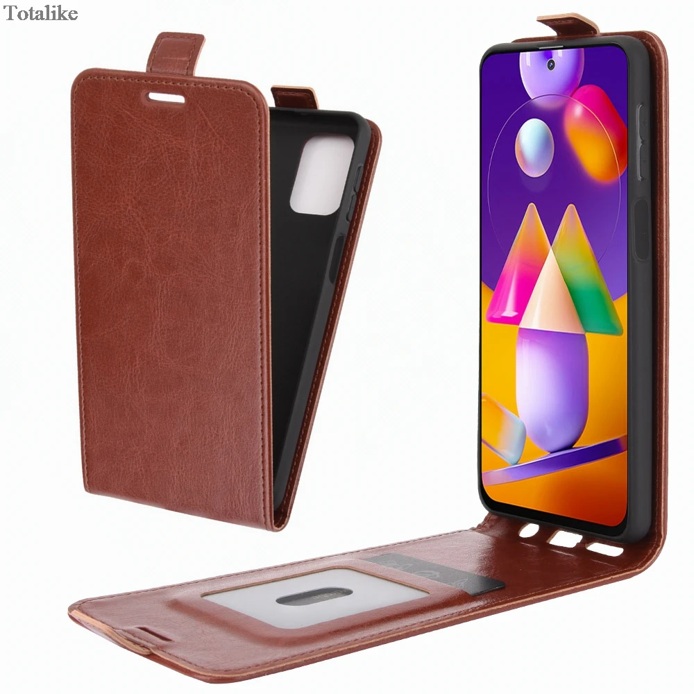 Чехол для телефона в деловом стиле из искусственной кожи Samsung Galaxy M31S вертикальный