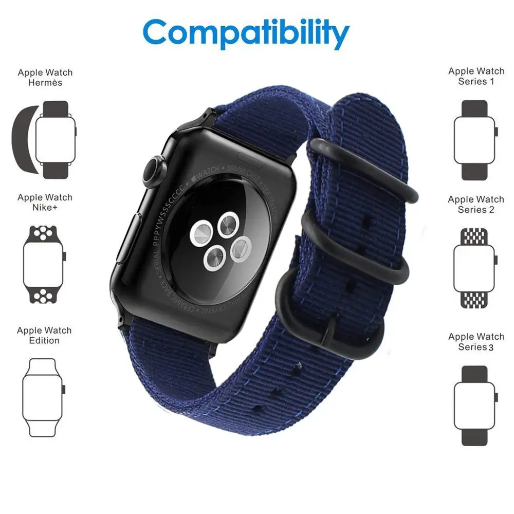 Тканый нейлоновый ремешок для часов apple Watch серии 1 2 3 4 ремешок 38 мм/42 мм унисекс Браслет ремешок для apple watch 4 ремешок