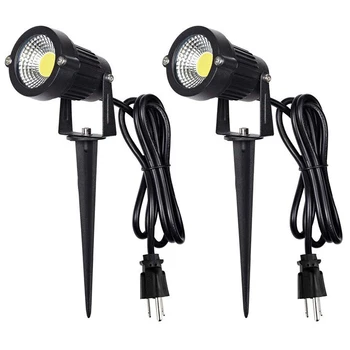 

Outdoor Landscape LED Lighting 5W Waterproof Garden Lights COB Led Spotlights with Spiked Stand for Lawn Decorative Lamp US 3- P