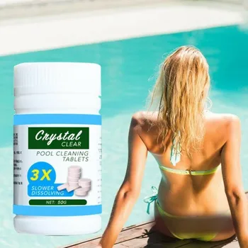 

50/100pcs Cleaning Tablets For Pool Multi Use Effervescent Swimming Clarifier Cleaner Multifunctional Tablets Crystal Clear U9B8