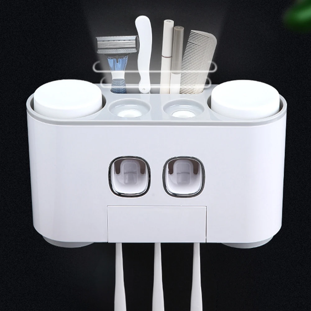 

High Quality Automatic Toothpaste Dispenser Toothpaste Squeezer Wall Mount Stand Holder Bathroom Accessories Set