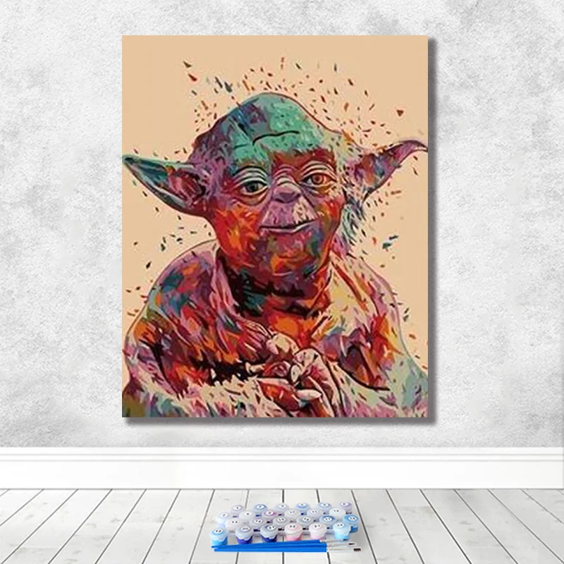 painting by numbers art paint by number DIY Hand-painted abstract star wars home background wall corridor decorative painting - Цвет: 5854