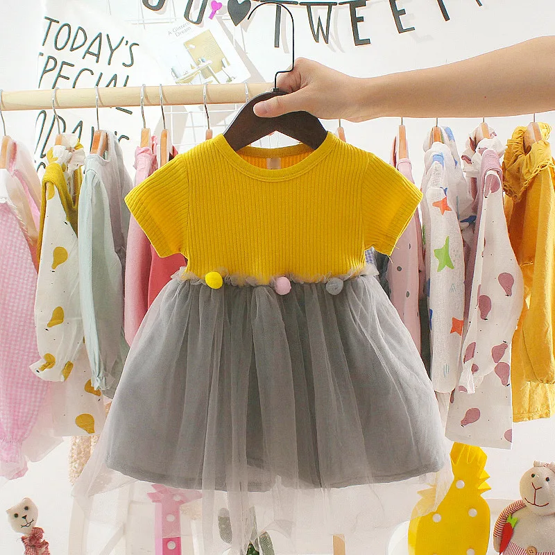 Одежда для маленьких девочек платье для девочки 1 года; платье для первого дня рождения; платье Новое модное милое платье принцессы; платье для малышей; Одежда для младенцев; платья для малышей - Цвет: Оранжевый