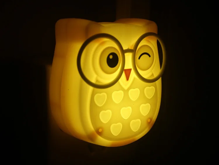 Owl Baby Night light Automatic Sensor Light Control Lamp Plug Child Kids Baby Room Led Lamp Animal Socket veilleuse - Испускаемый цвет: Цвет: желтый