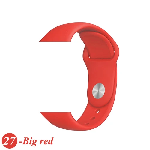27-Big red Ремешок для Apple Watch 44 мм 40 мм iWatch 4 ремешок 38 мм 42 мм спортивный силиконовый ремень браслет correa Apple watch 5 4 3 2 аксессуары - Цвет ремешка: 27-Big red