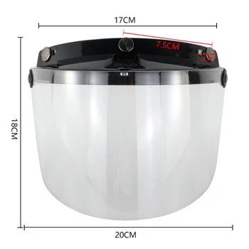 

Windproof 3-Snap Visor Lens Shield for Motorcycle Helmets Flip Up Down Open Face R2LC