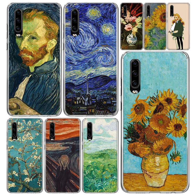 Ван Гог Картина маслом чехол для телефона Huawei P40 P30 P20 P10 Mate 30 20 10 P Smart Z Pro Plus Lite Coque Capa
