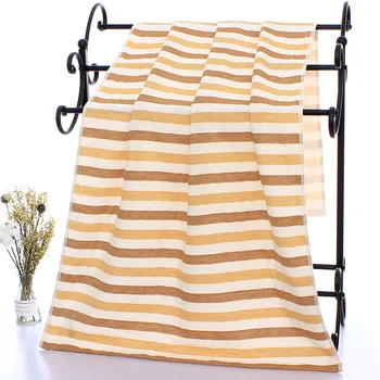 

Striped Plaid Bath Towel Strong Absorption Bathrobe Cotton Head Wrap Quick Dry FaceTowel Household Hand Towel Set Beach Towel