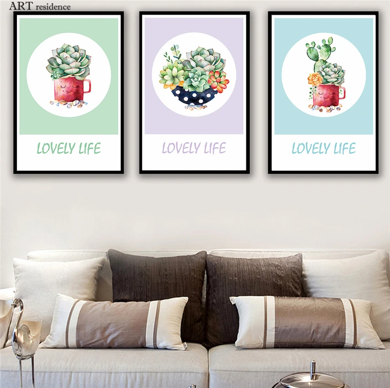 Плакат современный с изображением кактуса масляная роспись подходит для