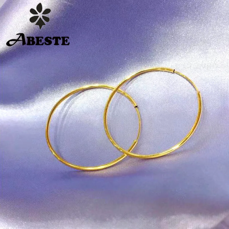 

ANI 18K Solid Yellow/Rose Gold (AU750) Women Engagement Hoop Earrings Customize Fashion Round Design Trendy Birthday Gift