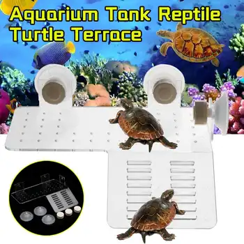 

Transparent Plastic Turtle Pier Basking Platform Shelf Aquarium Decoration Reptile Crawler Sun Roof Terrace Rest Floating Island