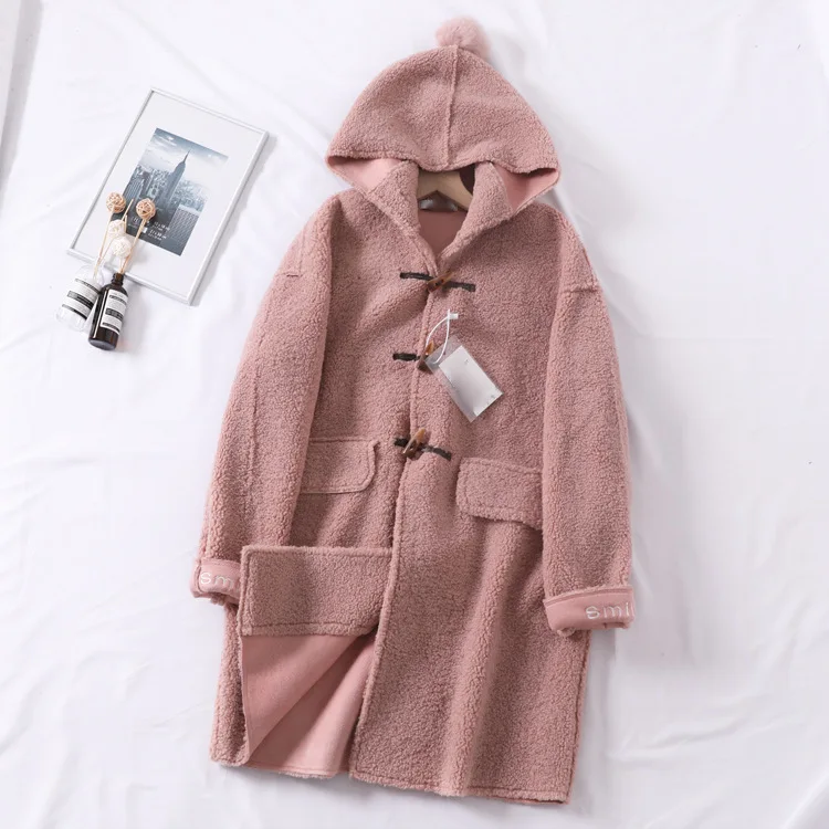 

One's 2019 New Style Autumn And Winter Faux Cashmere Toggle Overcoat Women's Short-height Coat Entity