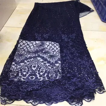 

African Lace Fabric beads Embroidered Nigerian stones Laces Fabric Bridal High Quality French Tulle Lace Fabric For Women Dress