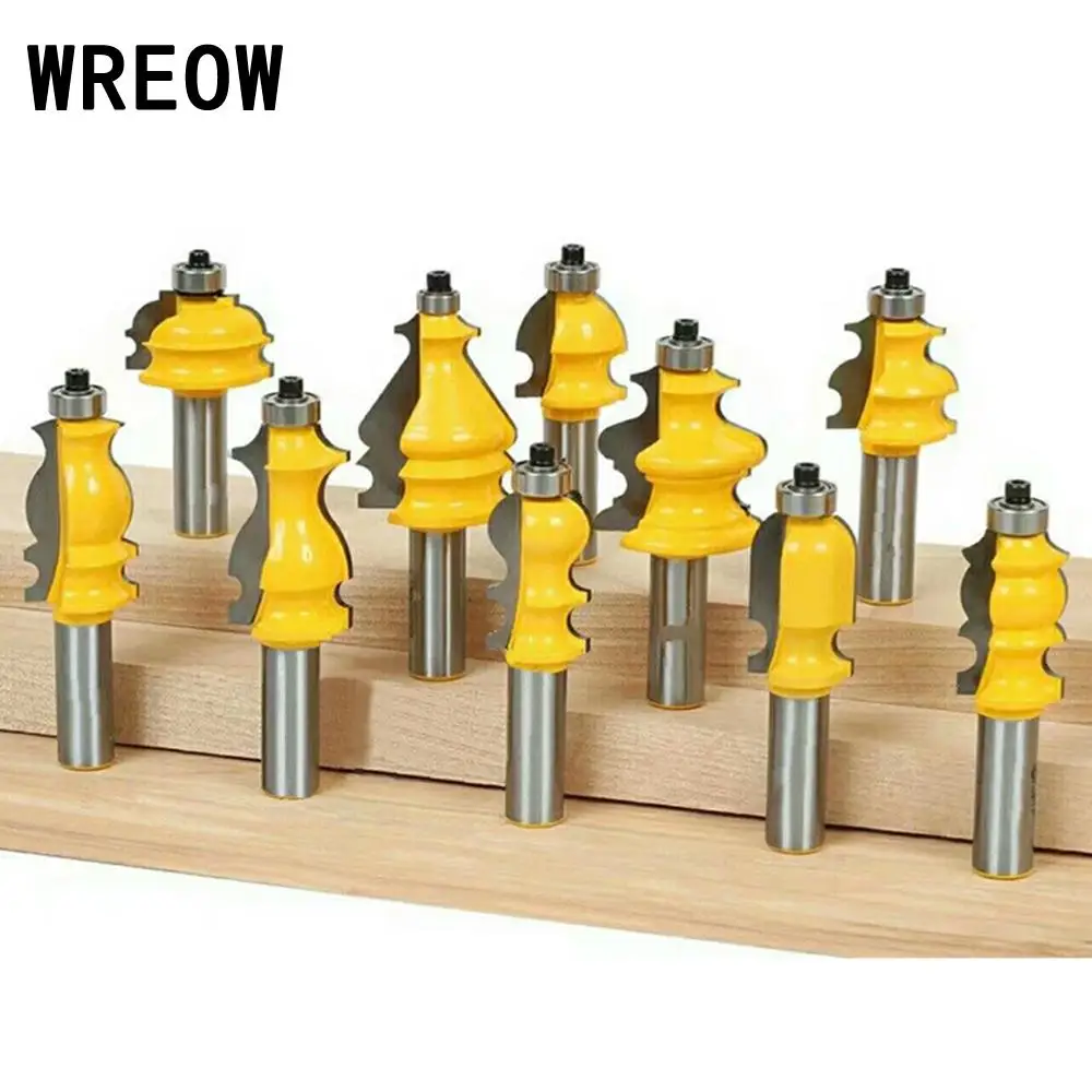 

10Pcs 8mm Shank Architectural Molding Router Bit Fishtail Cutter Woodworking Tool Carbide Sculpture Cutter With Anti-kickback
