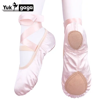 

Ballet Shoes with Ribbon Straps For Women men Girls Children Kids Ballet Shoes Yoga Flat Slippers Soft Soles Training Shoes Cat