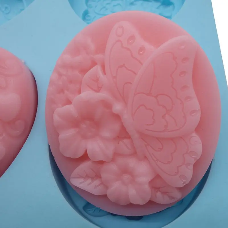 3pcs Heart Flower Silicone Mold DIY Soap Clay Candle Making Cake Fondant Baking