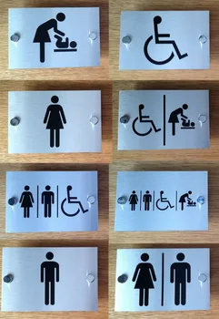 

DIY House Number Customized Brushed 5MM Aluminum-plastic composite board Toilet Informational Signs