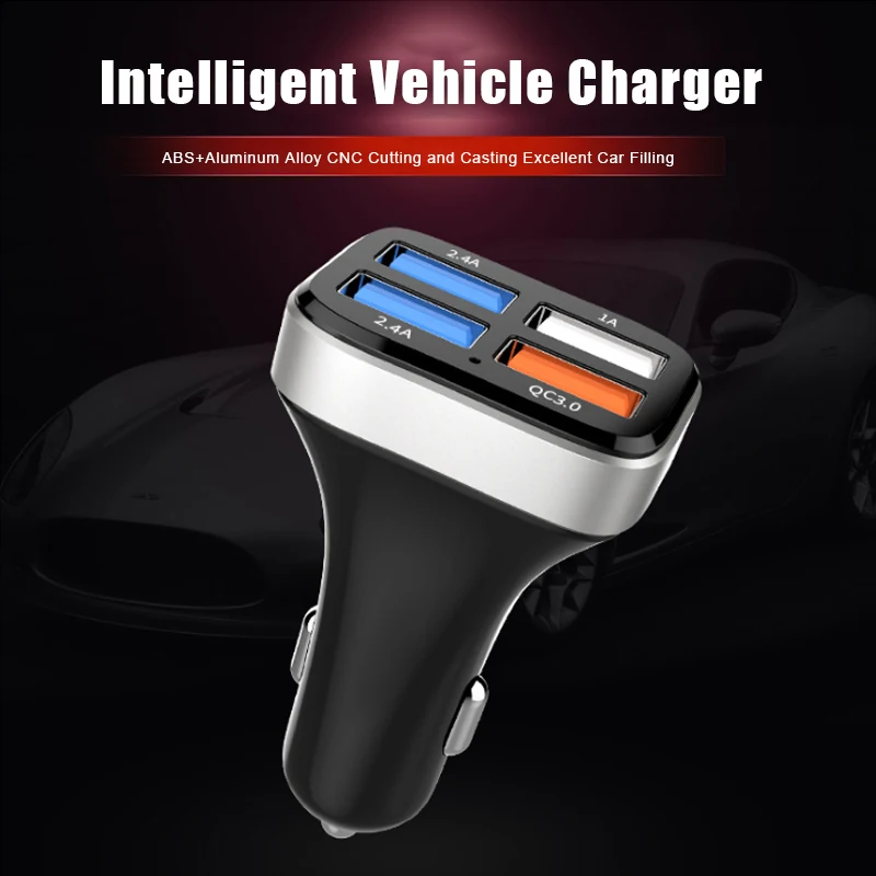 Автомобильное зарядное устройство быстрая зарядка 4 usb порта адаптер для