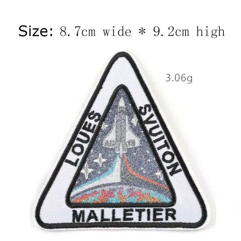 1pc rocket Airship embroidery patch Free shipping 8.7cm wide iron on sew for clothing/Invention/Astronaut/explore earth | Дом и сад