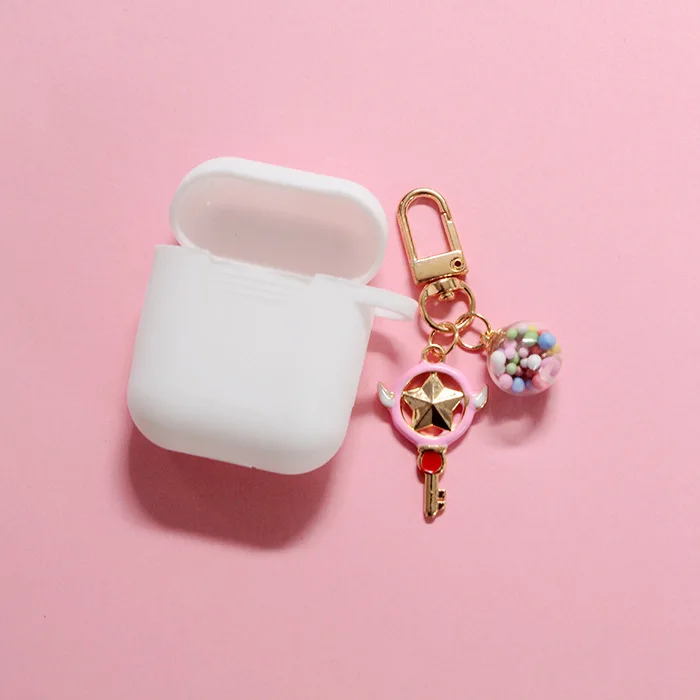 

Card Captor Sakura key Chain Japan cute anime cartoon keychains Silicone Wireless Earphone Case For Apple AirPods Headset