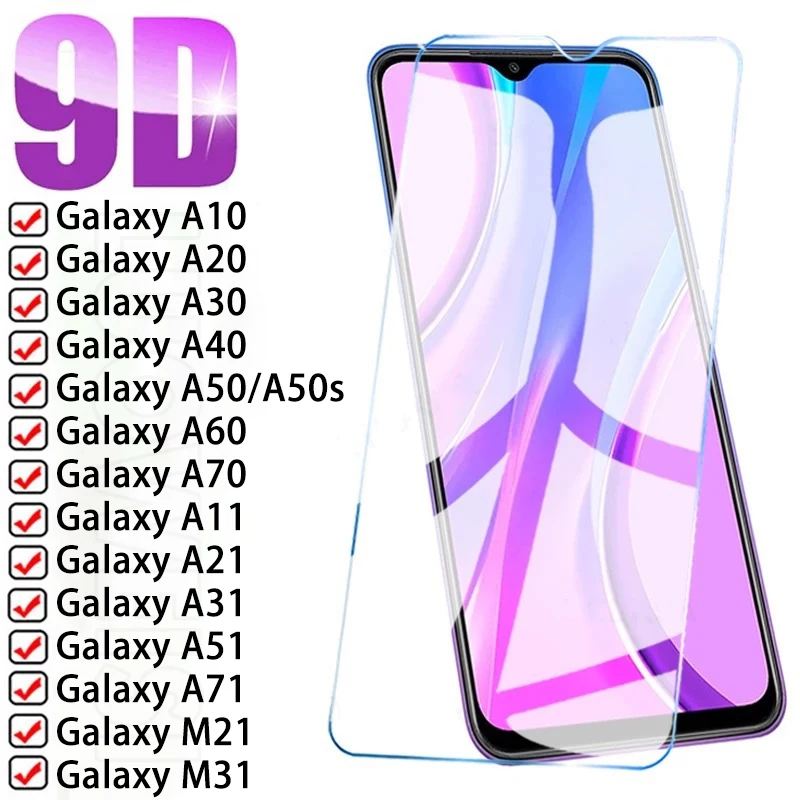 9H Защитное стекло для Samsung Galaxy A51 A50 M31 M21 M51 A10 A30 A70 A71 A11 A21 A31 A20 A60 A30s A50s закаленное |