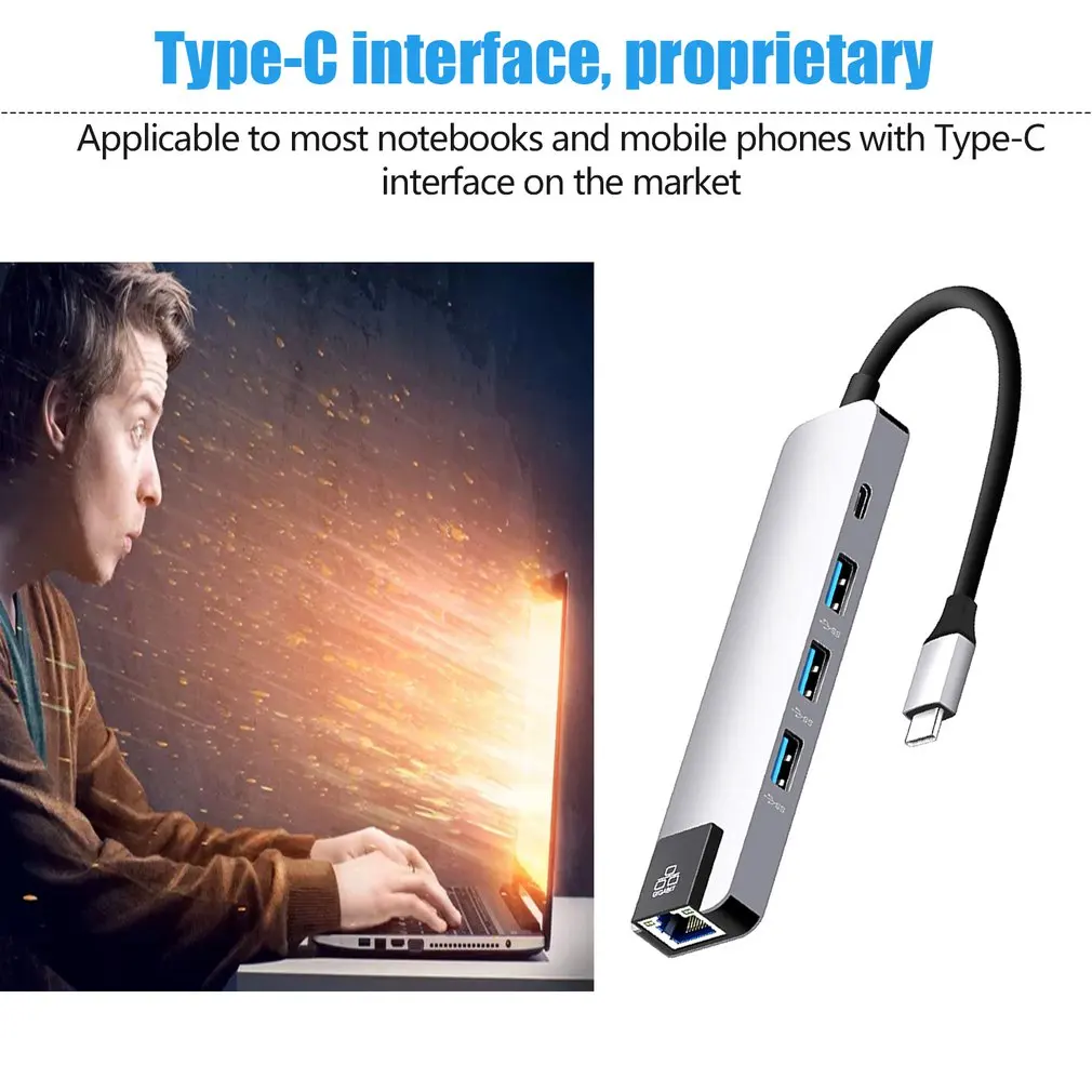 Кабель-Переходник USB C на HDMI адаптер 4K 3-в-1 Тип с разъемами типа C и HDMI мульти-Порты и разъёмы адаптер совместим для MacBook Pro для samsung
