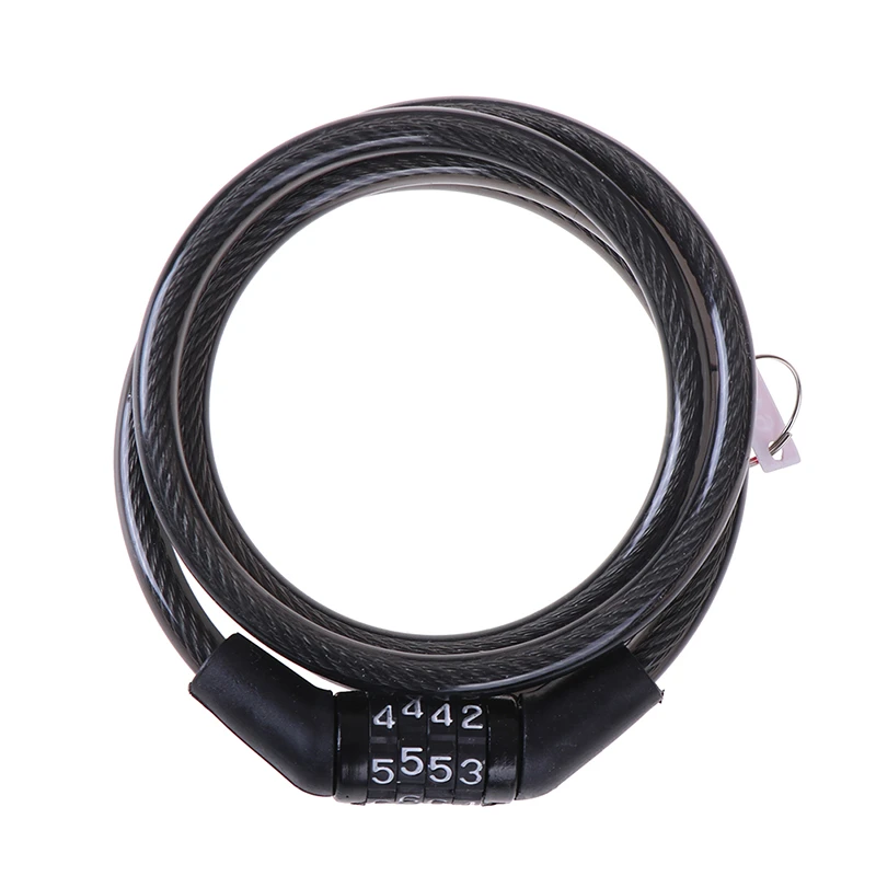 Cycling Security 4 Digit Combination Password Bike Bicycle Cable Chain Lock Tool