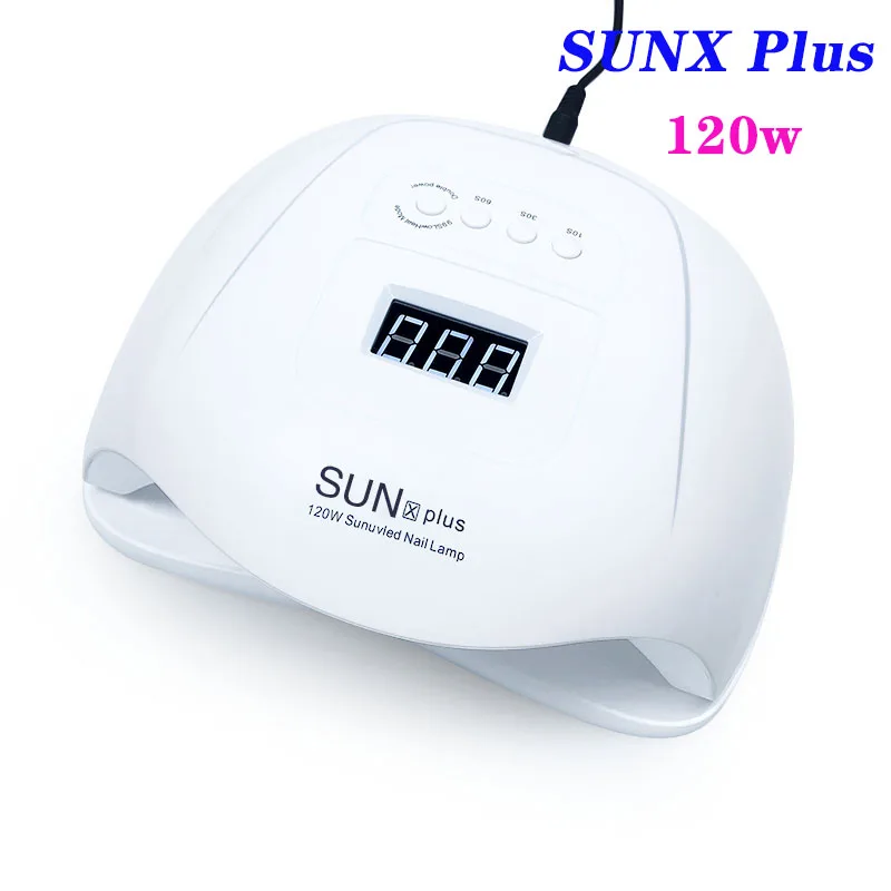 SUNX Plus 120 Вт Двойной УФ светодиодный светильник для ногтей Сушилка для ногтей гель полировка отверждения светильник с 10 s/30 s/60 s/99 s таймер ЖК-дисплей