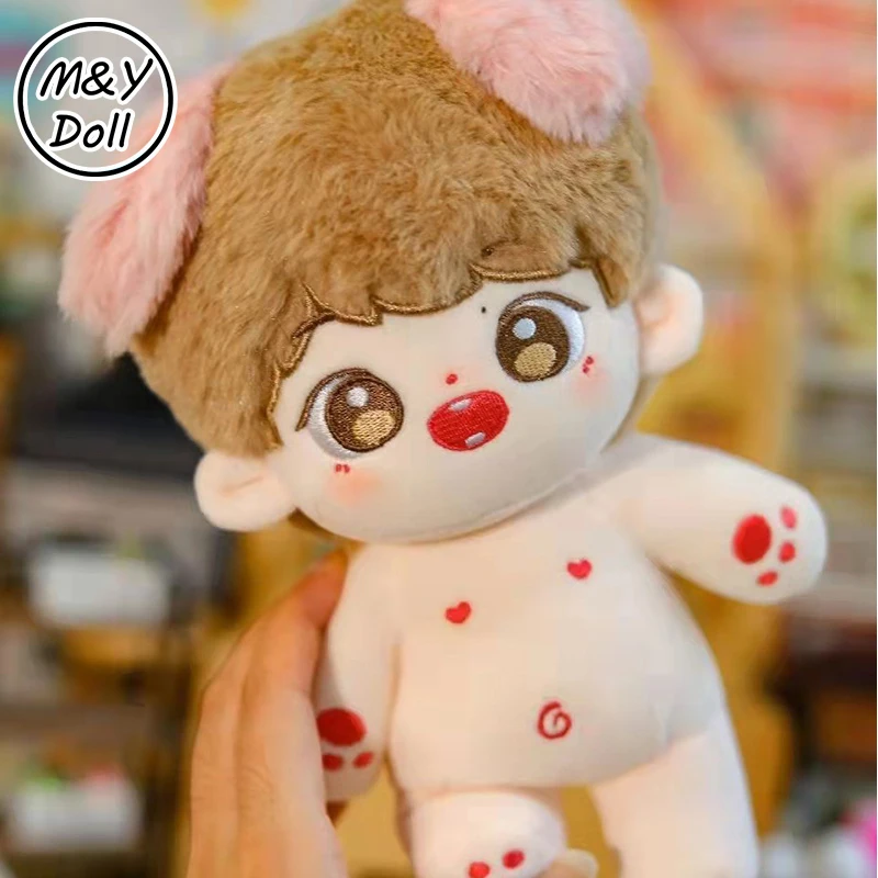 

20cm Stuffed Plush Dolls Yibo The Untamed Xiao Zhan Toy for Girls Cat Ear Idol Doll Accessories Fans Collection Birthday Gift