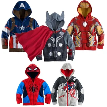 

Hot Boy Spiderman Jacket Thor Outerwear Superhero Coat Boys Iron man Hoodies Coats Baby Kids Captain America Sweatshirts