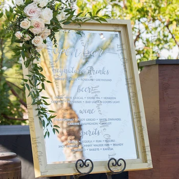 

Simple Customized Elegant Wedding Menu Decal Wall Custom Vinyl Stickers for Weddings Wedding Signs Chalkboard Mirrors, Bar Menu