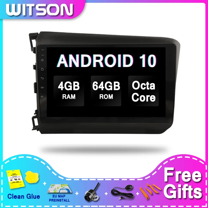 WITSON большой экран Android 10 автомобильный мультимедиа для HONDA CIVIC LOW 2012-2015(LHD) 4RAM 64ROM |