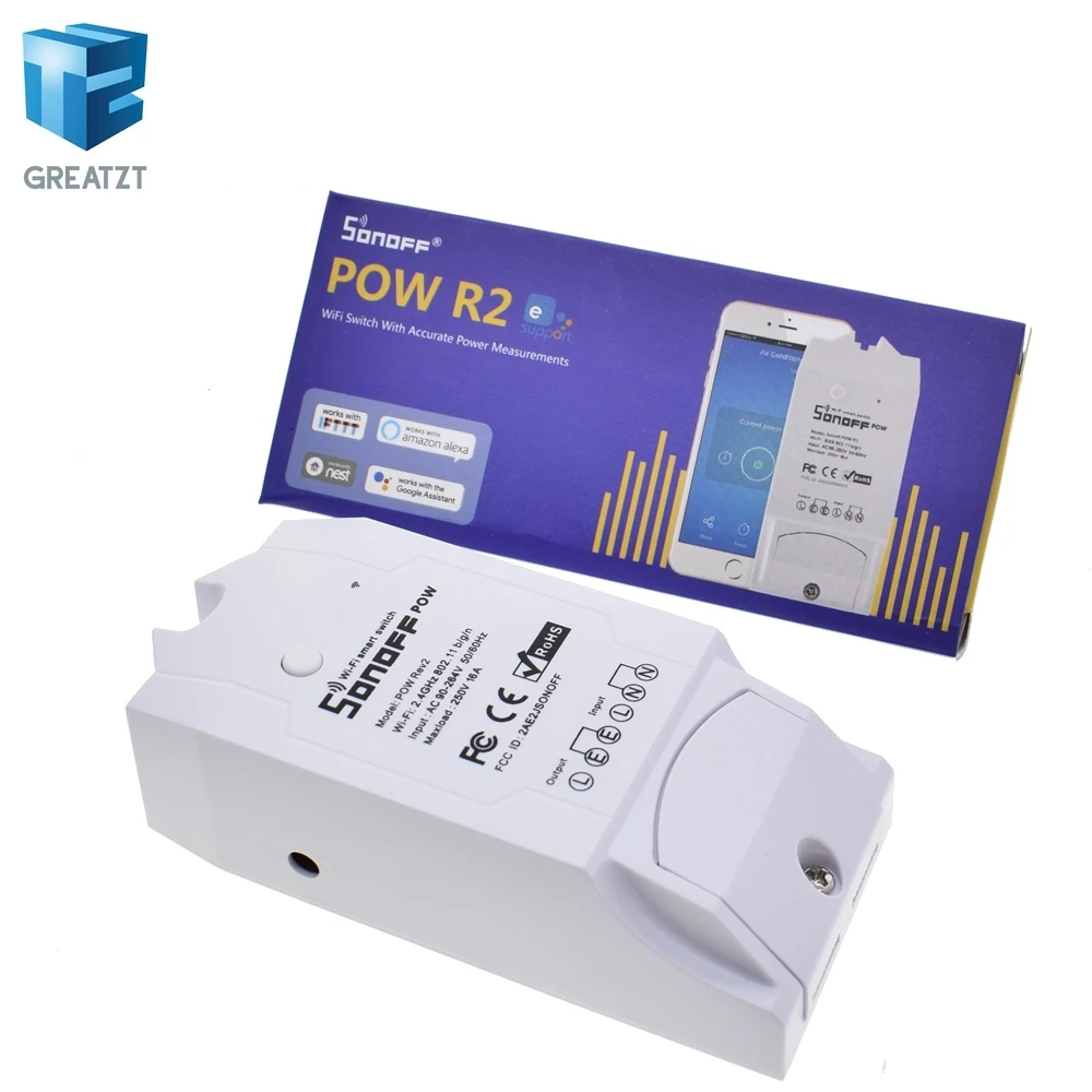 Sonoff Pow R2 15A 3500 Вт Wifi смарт-коммутатор Высокая точность энергопотребление измерительный монитор Потребление энергии тока работа с Alexa