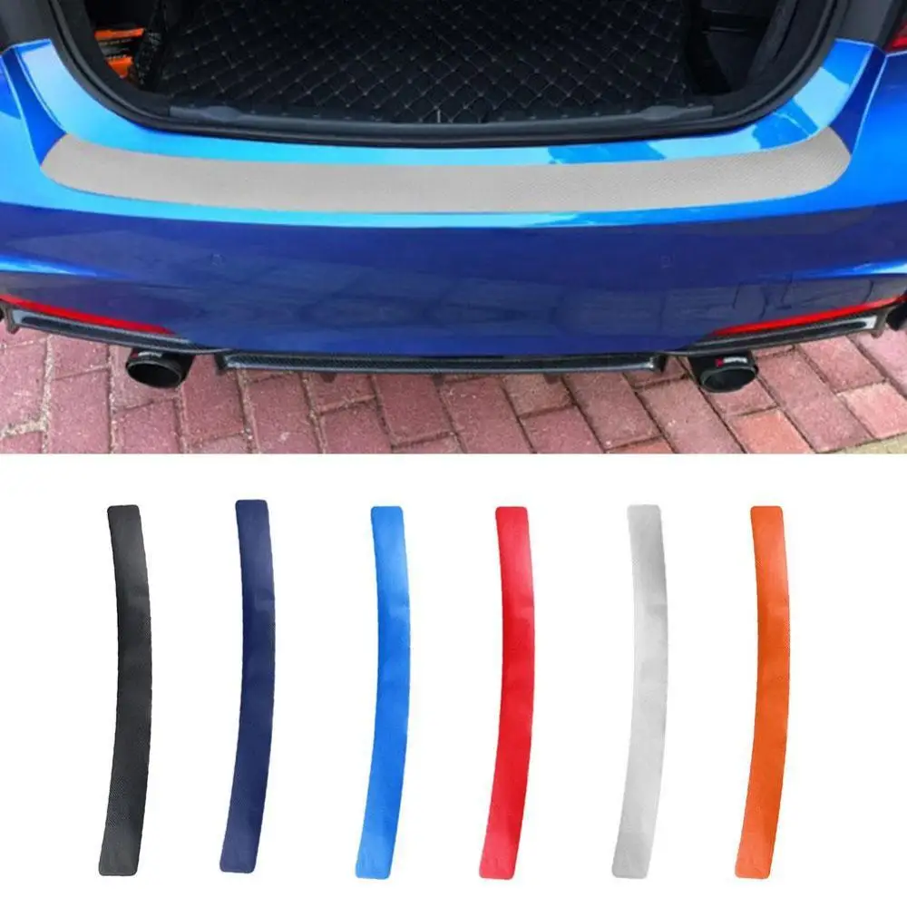 Универсальная задняя защитная накладка для багажника, наклейка на задний бампер автомобиля, защитная наклейка против царапин, 3D пленка из углеродного волокна