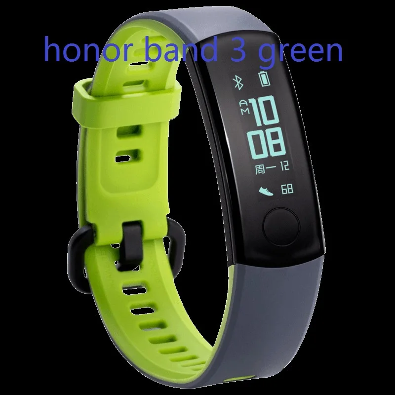 honor band 3 green Huawei Honor Band 3 Honor band 4 смарт-браслет в режиме реального времени мониторинг сердечного ритма 5 атм водонепроницаемый для плавания фитнес-трекер - Цвет: honor band 3 green