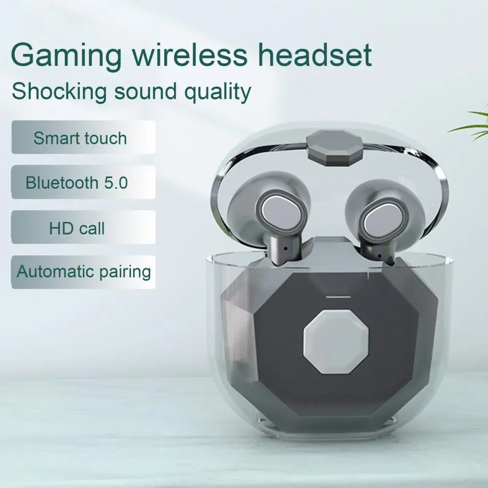 Nano3 Wireless Earbuds In-ear Touch Control Noise Reduction Waterproof Transparent Bluetooth-compatible TWS Earphones For Gaming |
